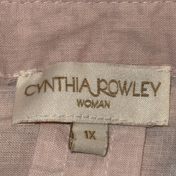 Cynthia Rowley Tropical Print 3/4 Sleeve Button Down Top SZ 1X - Picture 6 of 8